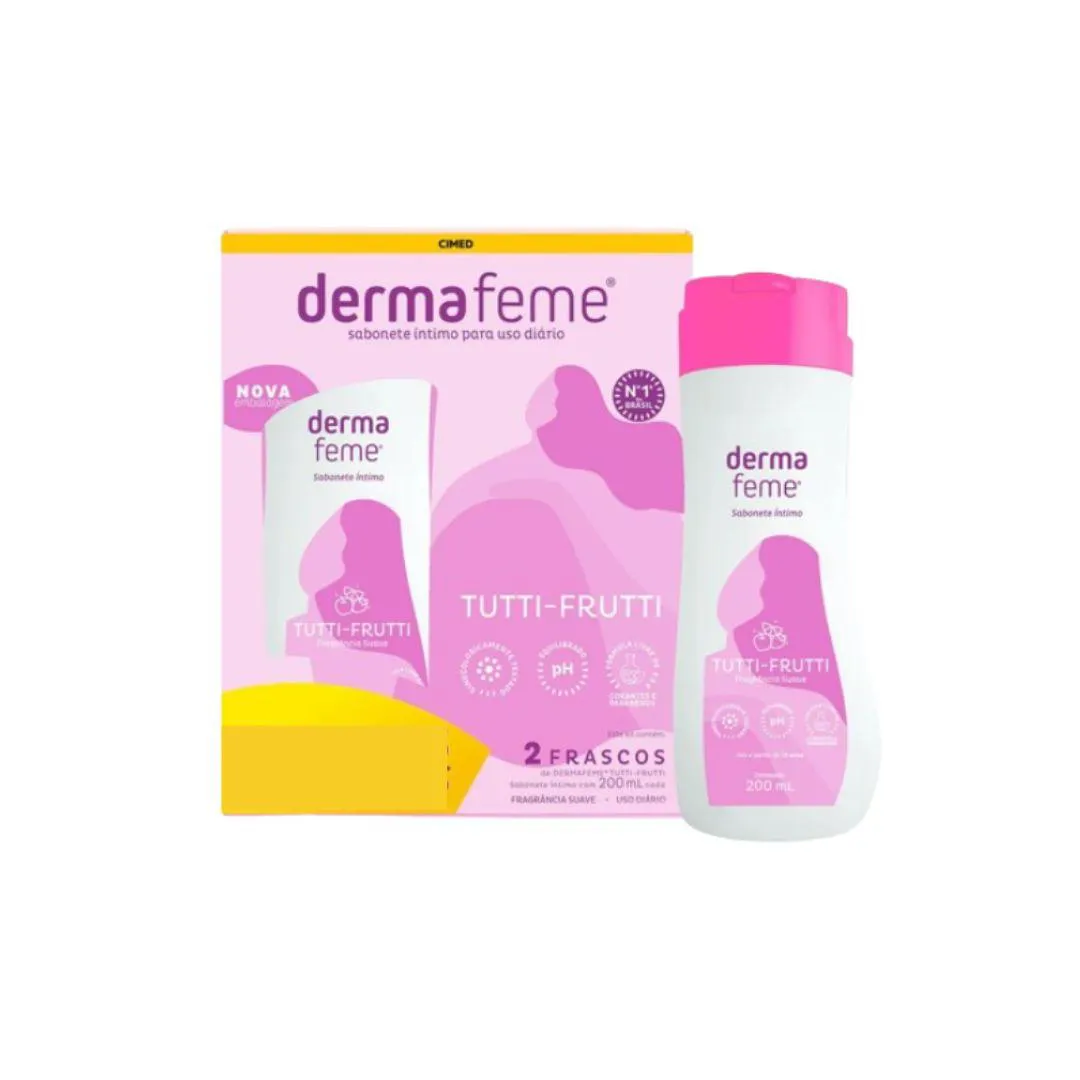 SABONETE LíQUIDO DERMAFEME TUTTI-FRUTTI 200ML 2UN - CIMED