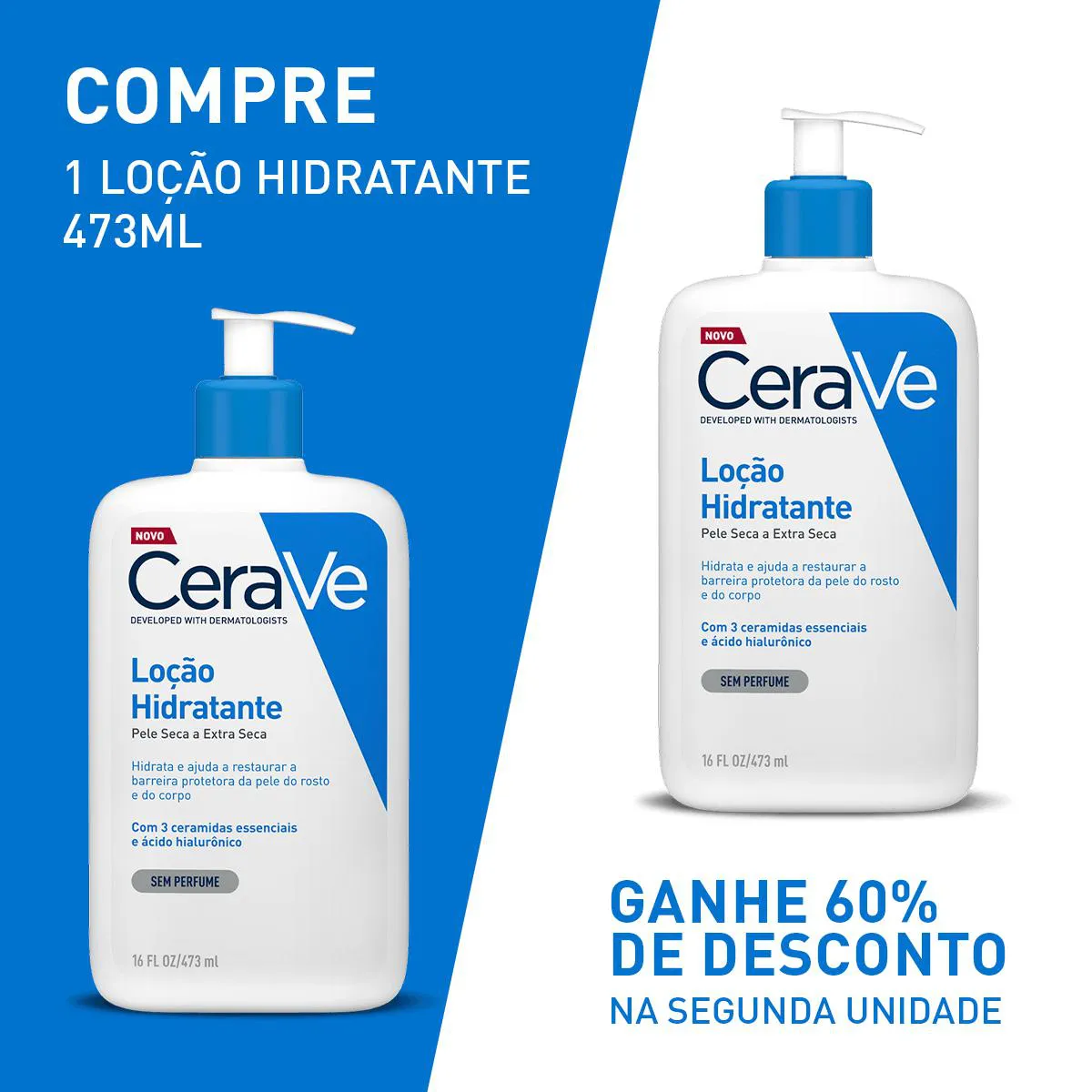 Kit Loção Hidratante Corporal CeraVe 2 unidades com 473ml cada