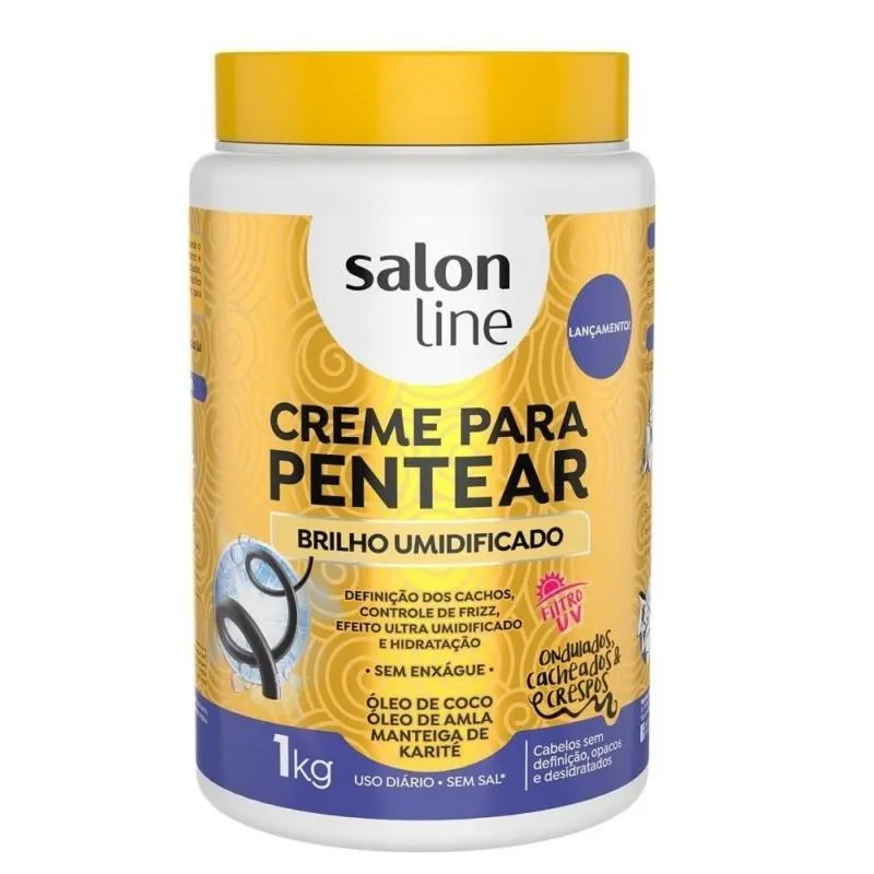 CREME PARA PENTEAR BRILHO UMIDIFICADO SALON LINE 1KG