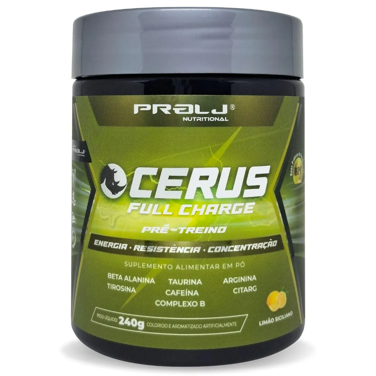 CERUS FULL CHARGE PRé-TREINO 240G LIMãO SICILIANO | PROLJ NUTRITIONAL