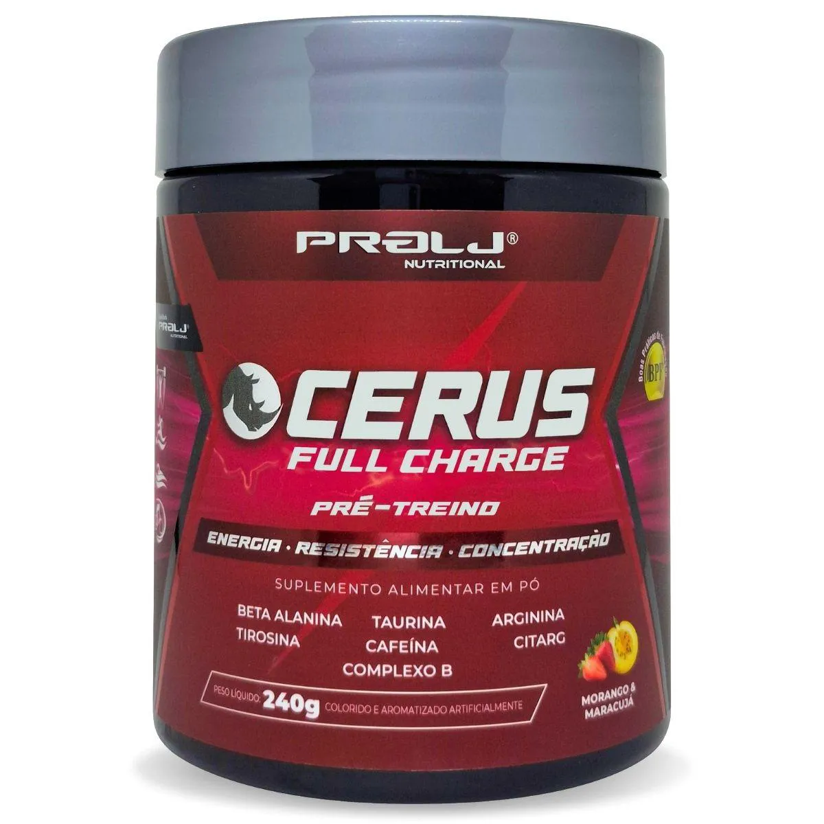 CERUS FULL CHARGE PRé-TREINO 240G MORANGO E MARACUJá | PROLJ NUTRITIONAL