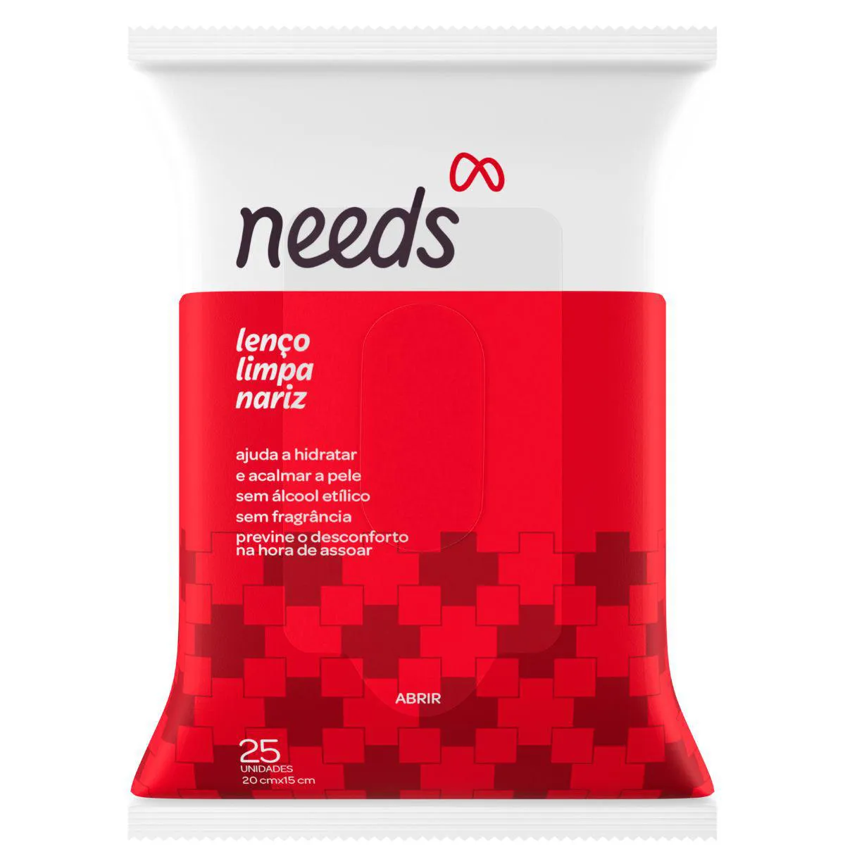 Lenço Umedecido Limpa Nariz Needs 25 Unidades