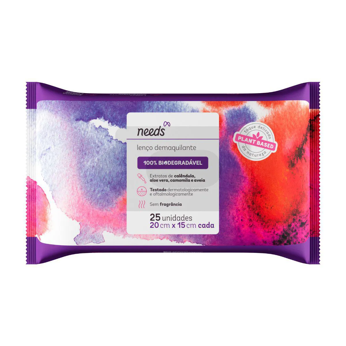 Lenço Demaquilante Needs Limpeza Facial 25 Unidades