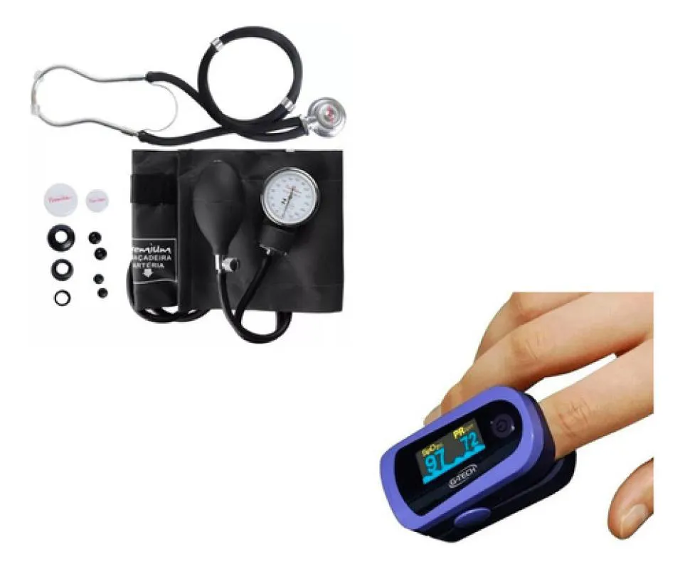 KIT ESTETOSCóPIO RAPPAPORT ESFIGMOMANôMETRO ANEROIDE PRETO
