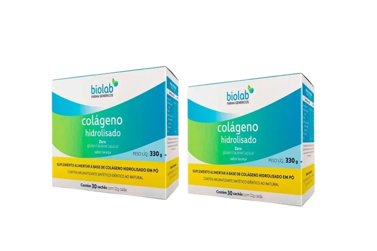 COLáGENO HIDROLISADO LARANJA BIOLAB ( KIT 2X30 SACHêS )