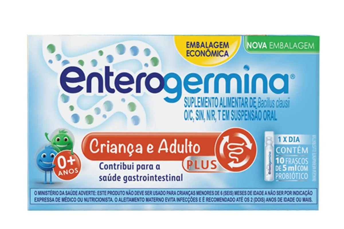 ENTEROGERMINA PLUS PROBIóTICO COM 10 FRASCOS DE 5ML - SANOFI