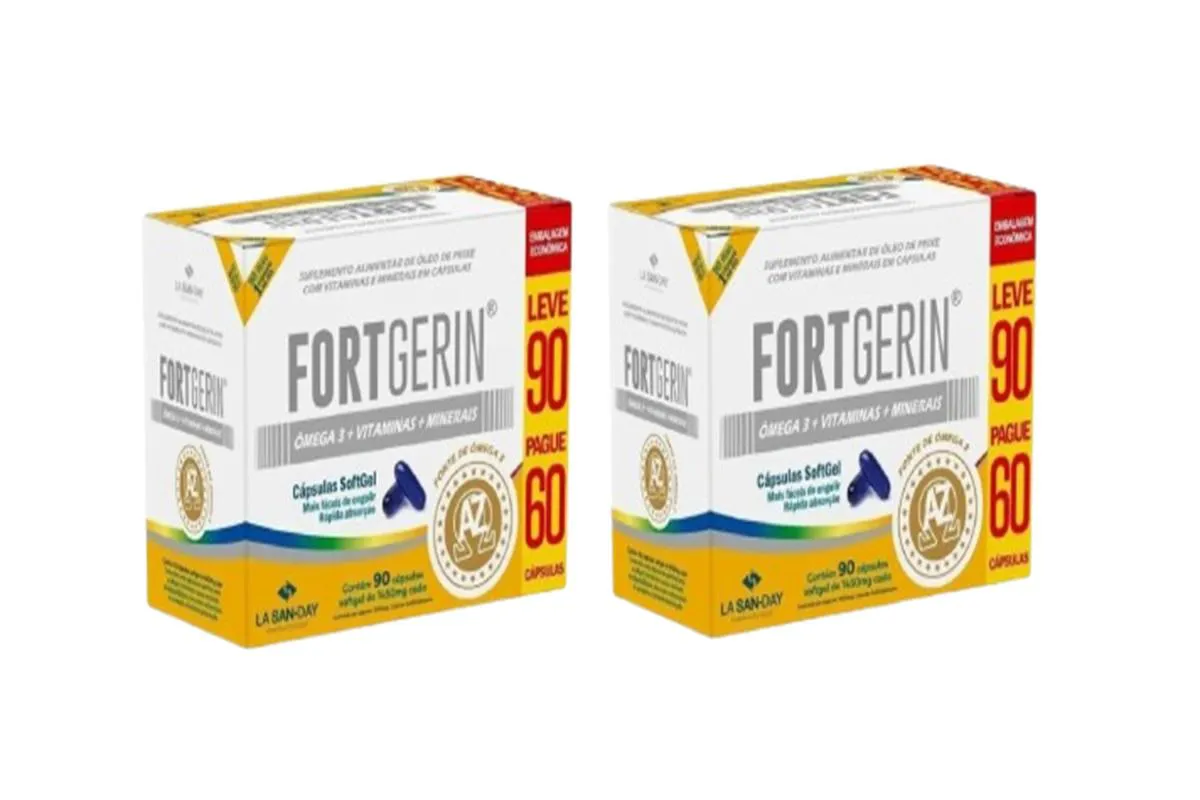 KIT 2 POLIVITAMINICO FORT GERIN 90 CáPSULAS COM ÔMEGA 3