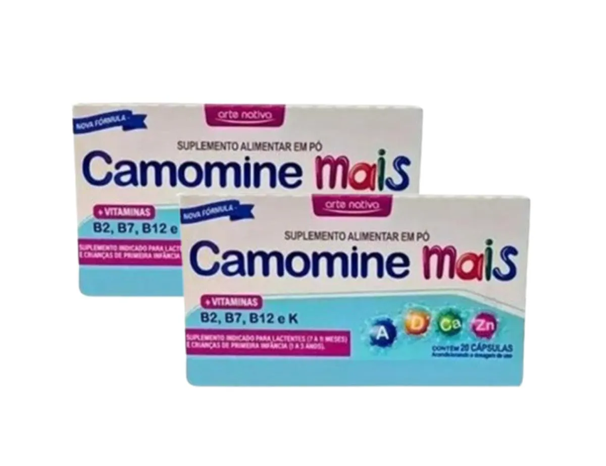KIT 2 SUPLEMENTO CAMOMINE MAIS 20 CáPSULAS - ARTE NATIVA