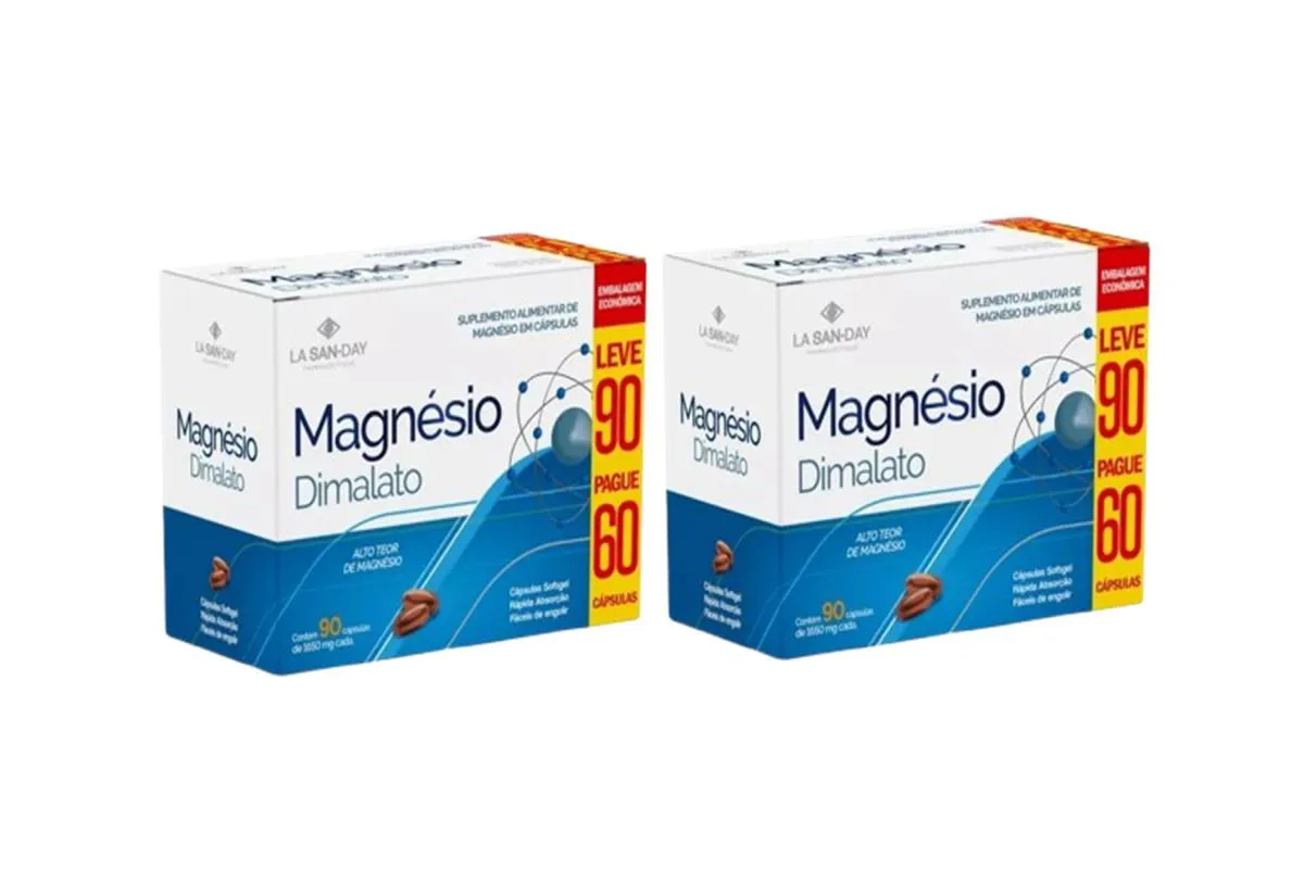 KIT 2 SUPLEMENTO MAGNéSIO DIMALATO L90P60 CáPS - LA SAN DAY