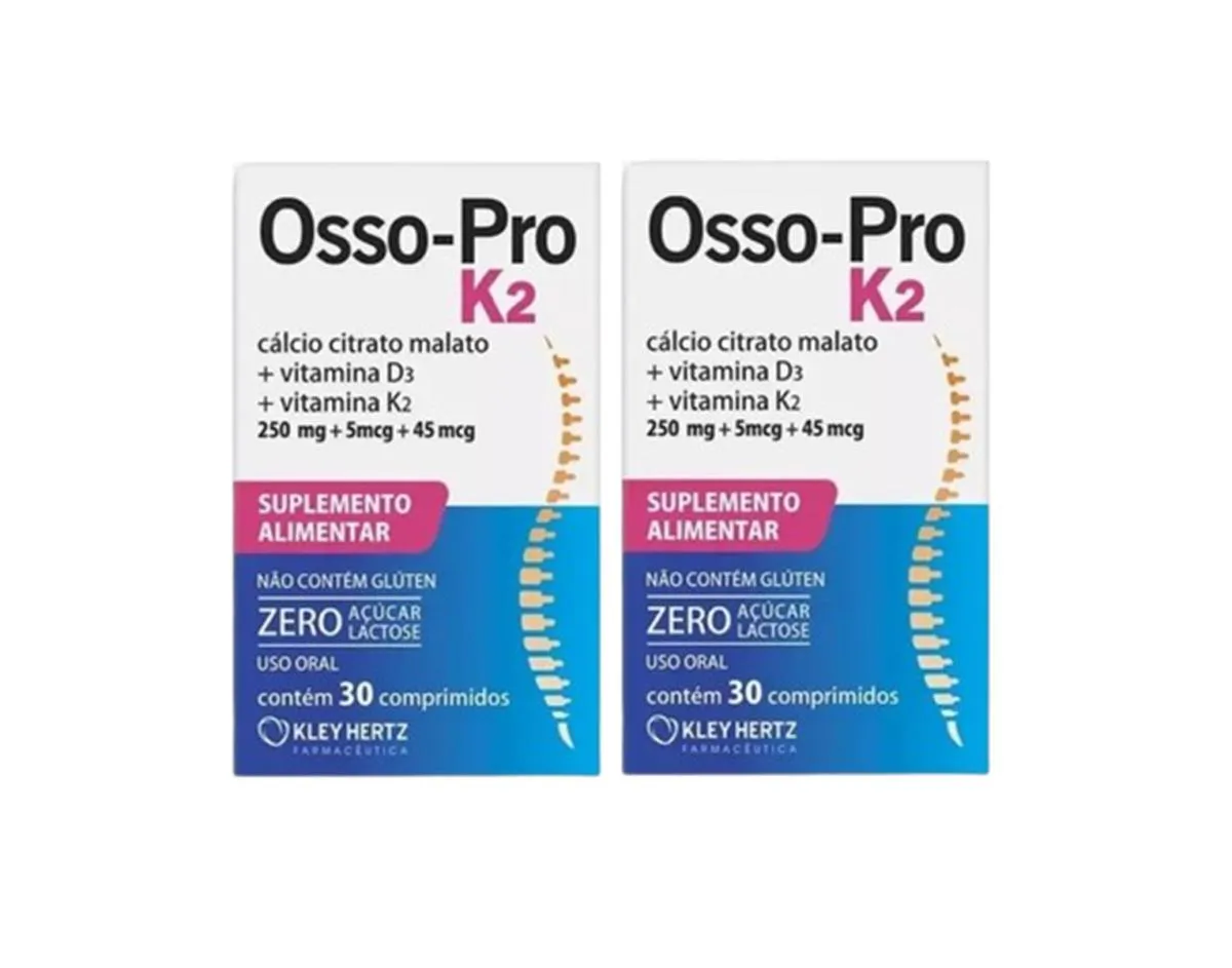 OSSO PRO K2 - CITRATO MALATO VITAMINA D3 K2 ( KIT 2X30=60CP)