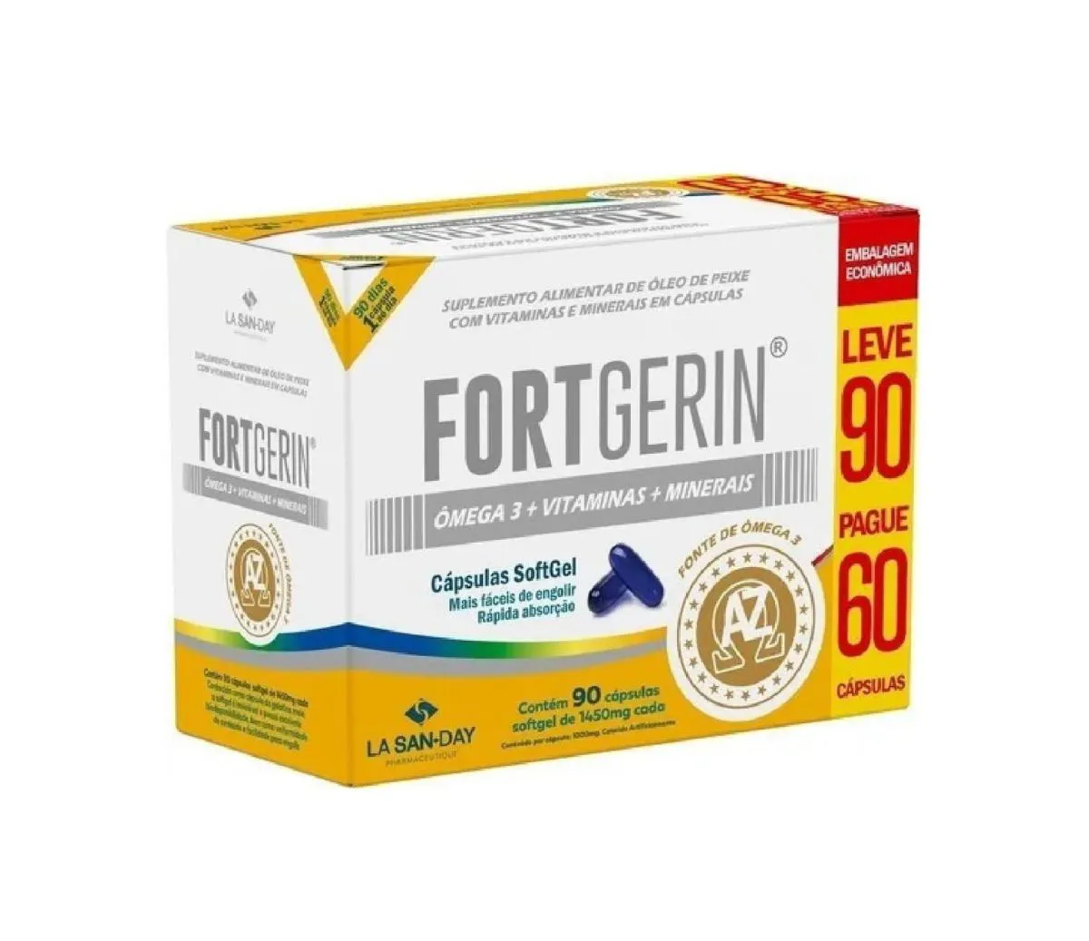 POLIVITAMINICO FORT GERIN 90 CáPSULAS COM ÔMEGA 3