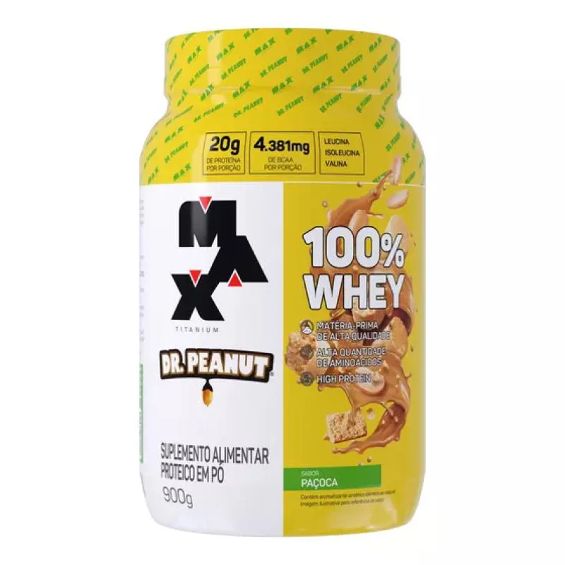 100% WHEY DR.PEANUT POTE SABOR PAçOCA 900G MAX TITANIUM