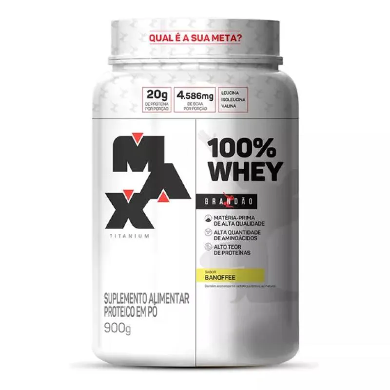 100% WHEY RAFAEL BRANDãO SABOR BANOFFEE POTE 900G MAX TITANIUM