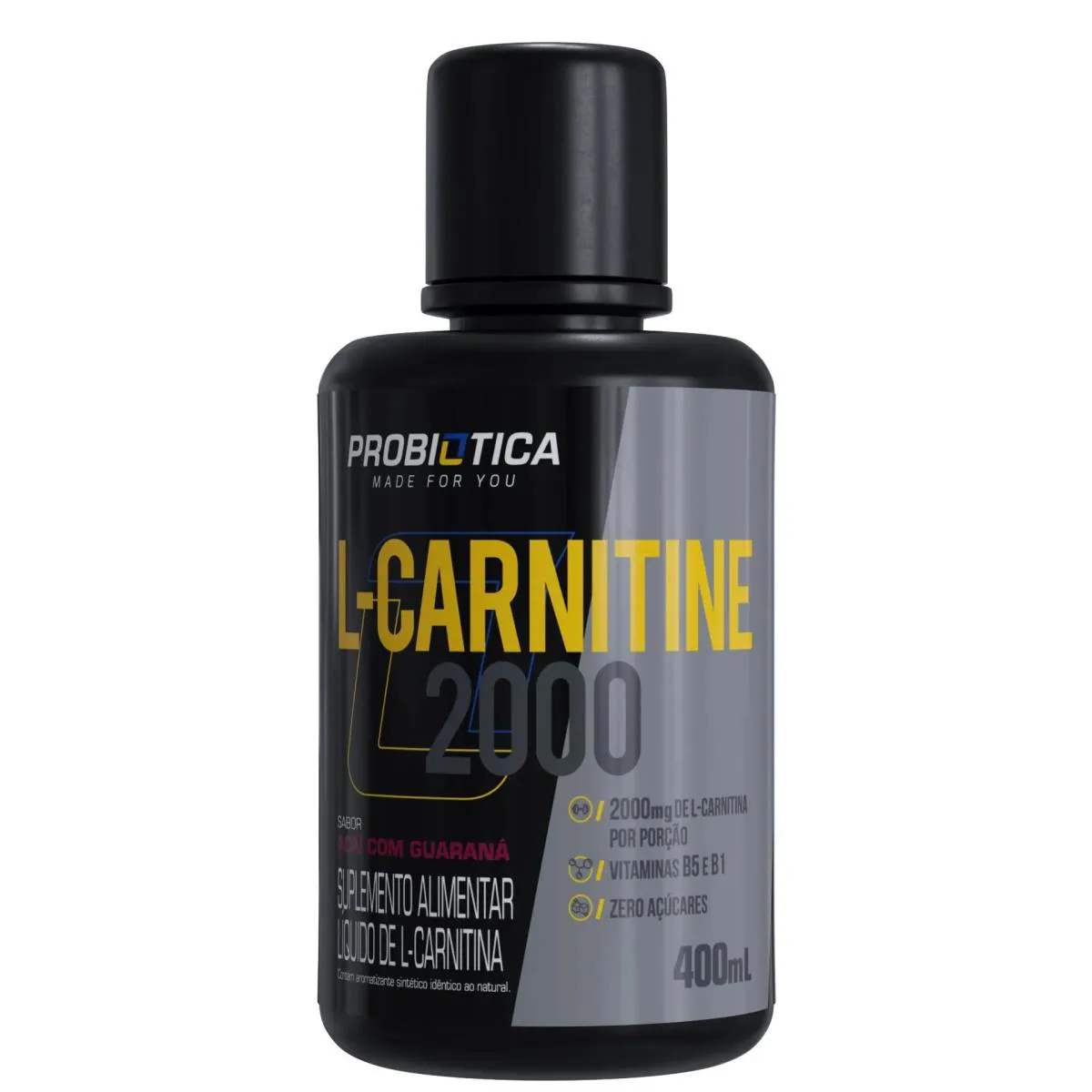 L-CARNITINE 2000 400ML AçAí COM GUARANá PROBIóTICA