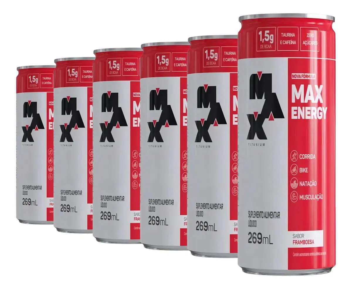 MAX ENERGY ENERGéTICO FARDO FRAMBOESA 6UN 269ML MAX TITANIUM