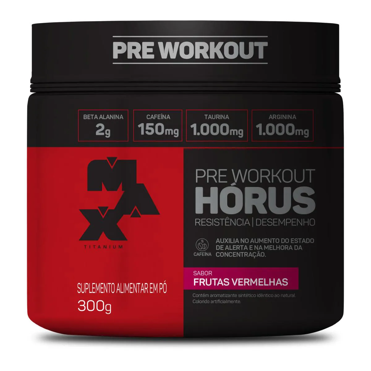 PRé TREINO HORUS FRUTAS VERMELHAS POTE 300G MAX TITANIUM