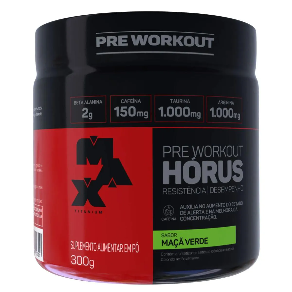 PRé TREINO HORUS MAçA VERDE POTE 300G MAX TITANIUM