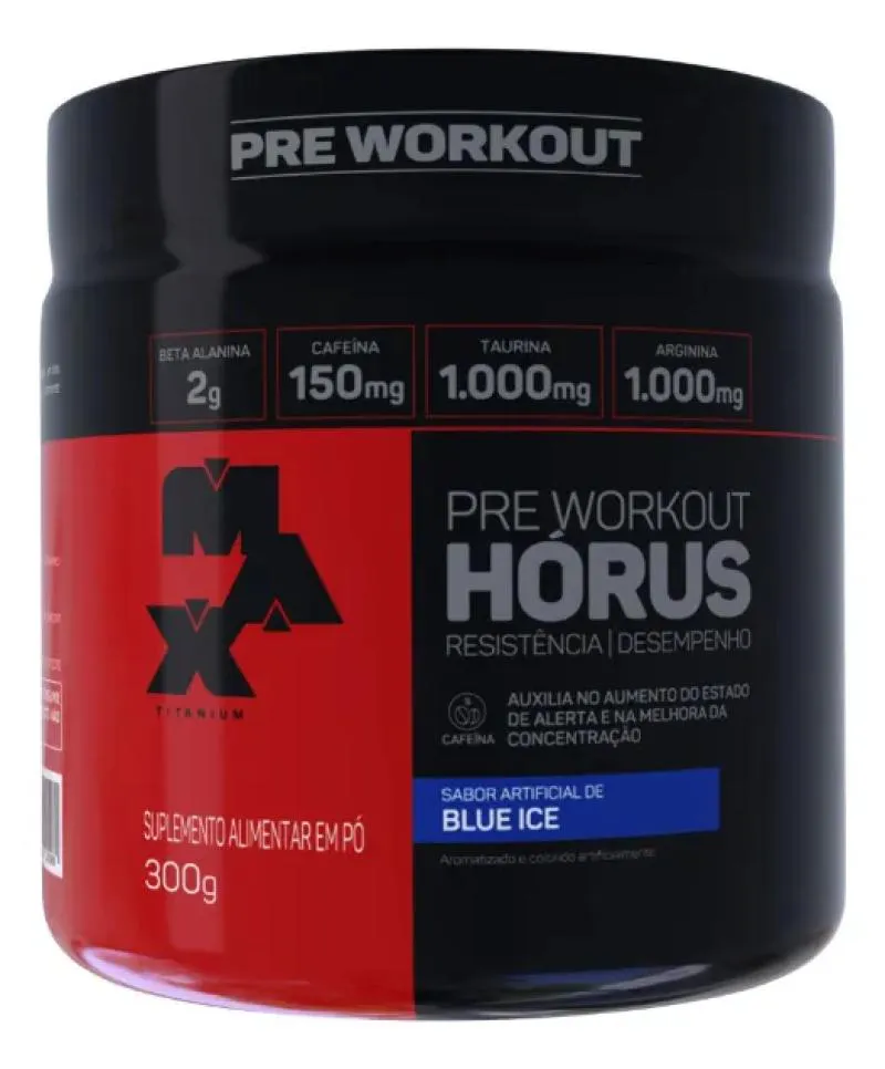 PRé TREINO HORUS SABOR BLUE ICE POTE 300G MAX TITANIUM