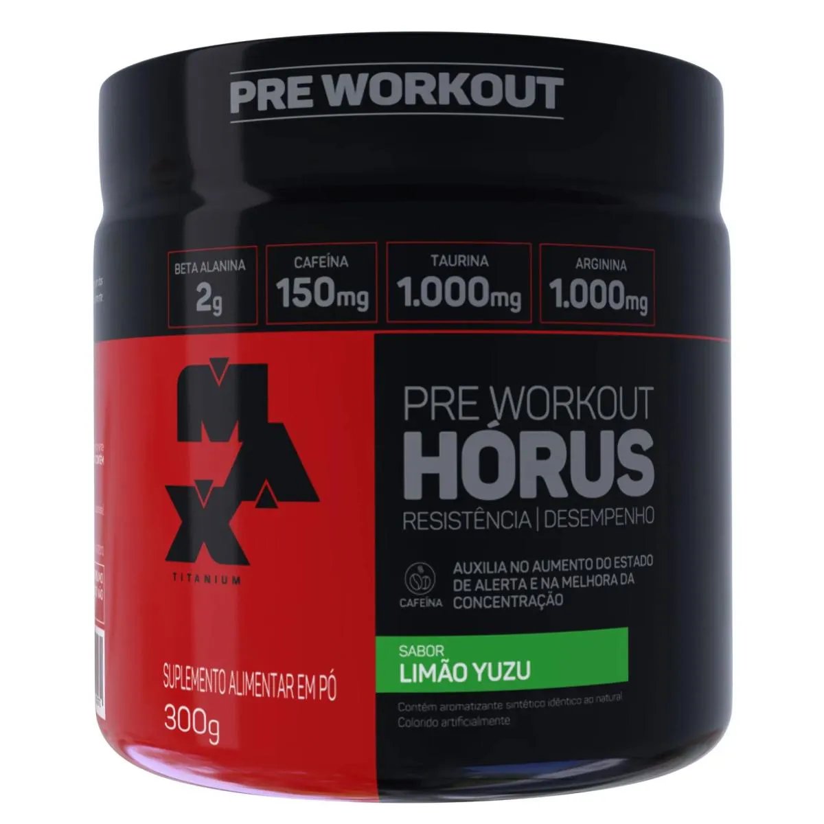 PRé TREINO HORUS SABOR LIMãO YUZU POTE 300G MAX TITANIUM
