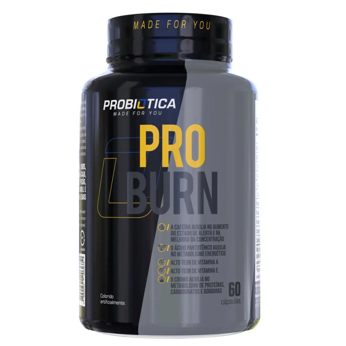 TERMOGêNICO PRO BURN POTE 60CAPS SEM SABOR PROBIóTICA