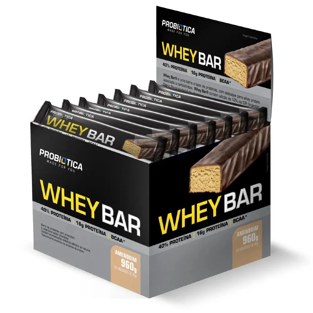 WHEY BAR AMENDOIM 24 UN PROBIOTICA