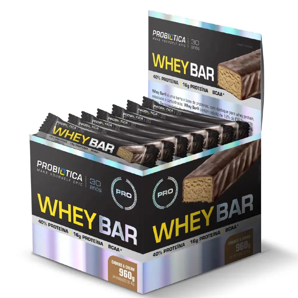 WHEY BAR COOKIES AND CREAM 24 UN PROBIOTICA