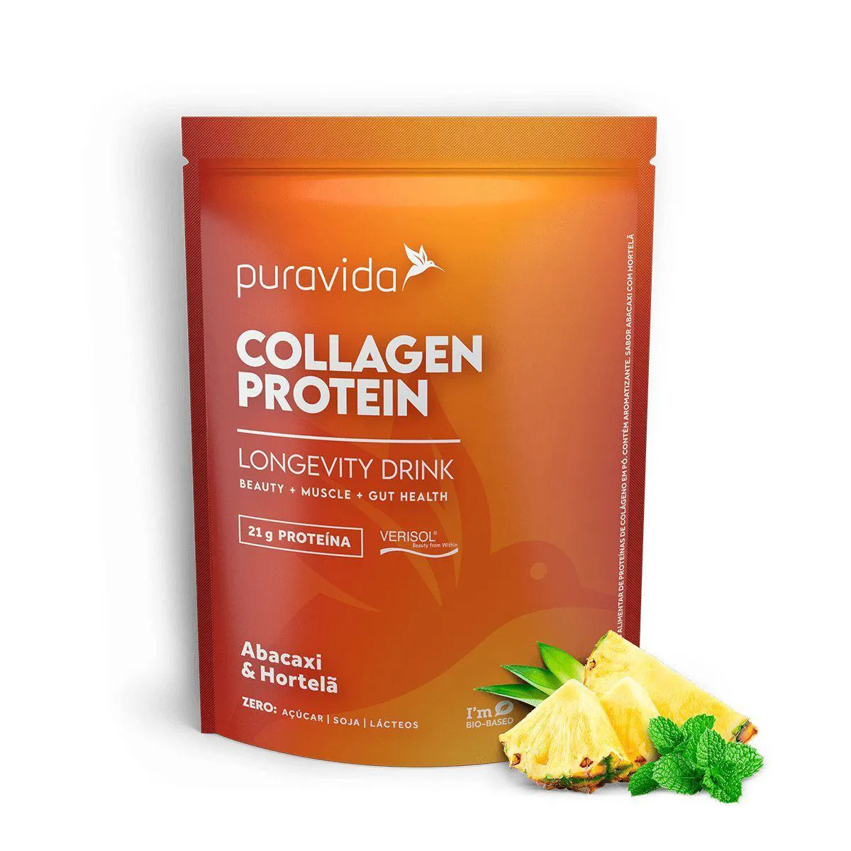 PURA VIDA COLLAGEN PROTEIN ABACAXI HORTELA 450G