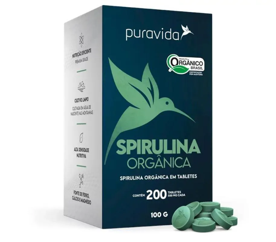 PURA VIDA SPIRULINA PREMIUM 100G C/200CPS