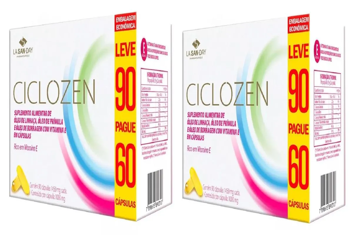 KIT 2 SUPLEMENTO CICLOZEN PAGUE 60 LEVE 90 CPS - LA SAN-DAY
