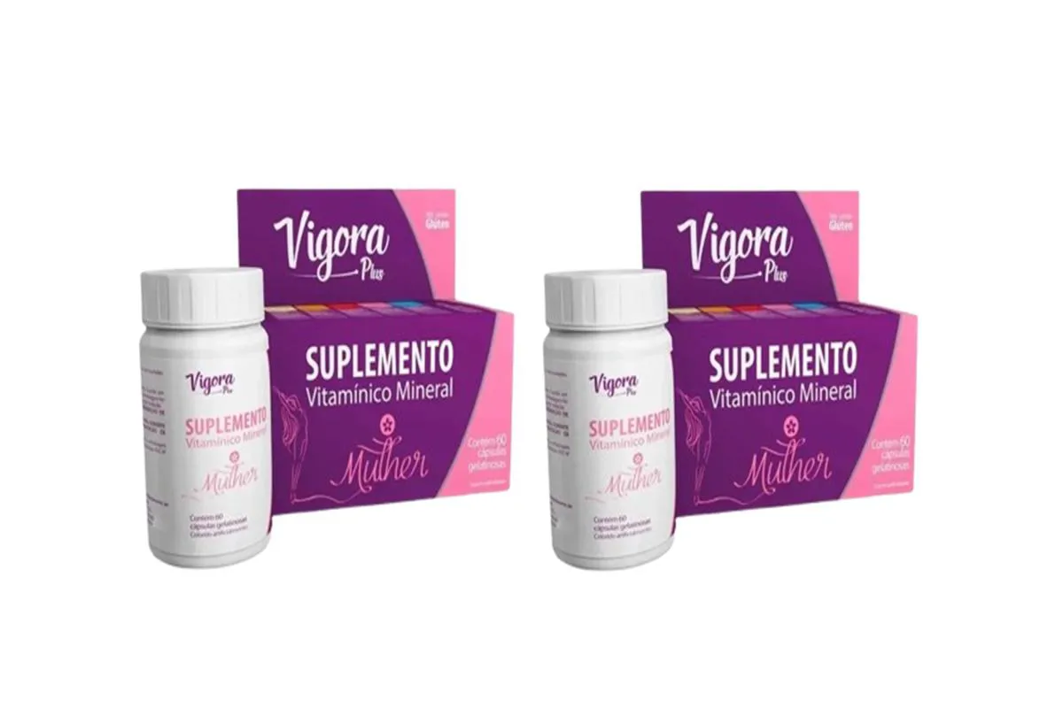 KIT 2 SUPLEMENTO VIGORA PLUS MULTIVITAMíNICO MULHER 60 CáPS