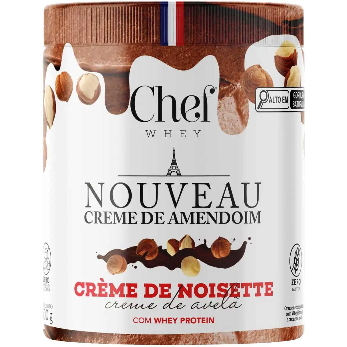 CREME DE AMENDOIM SEM AçUCAR CHEF WHEY 600G CREME DE AVELã