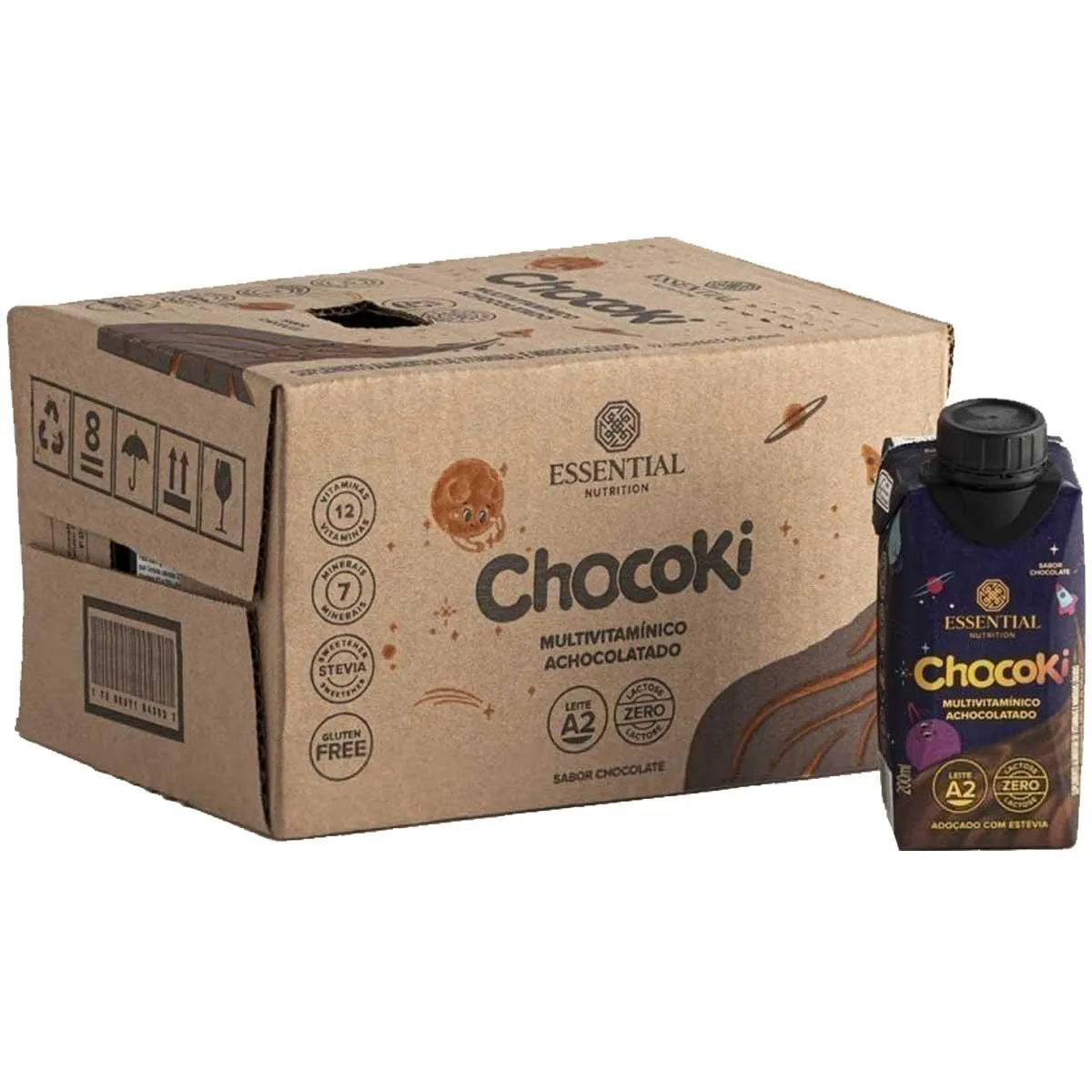 ESSENTIAL CHOCOKI ACHOCOLATADO MULTIVITAMíNICO CAIXA 12 UNID
