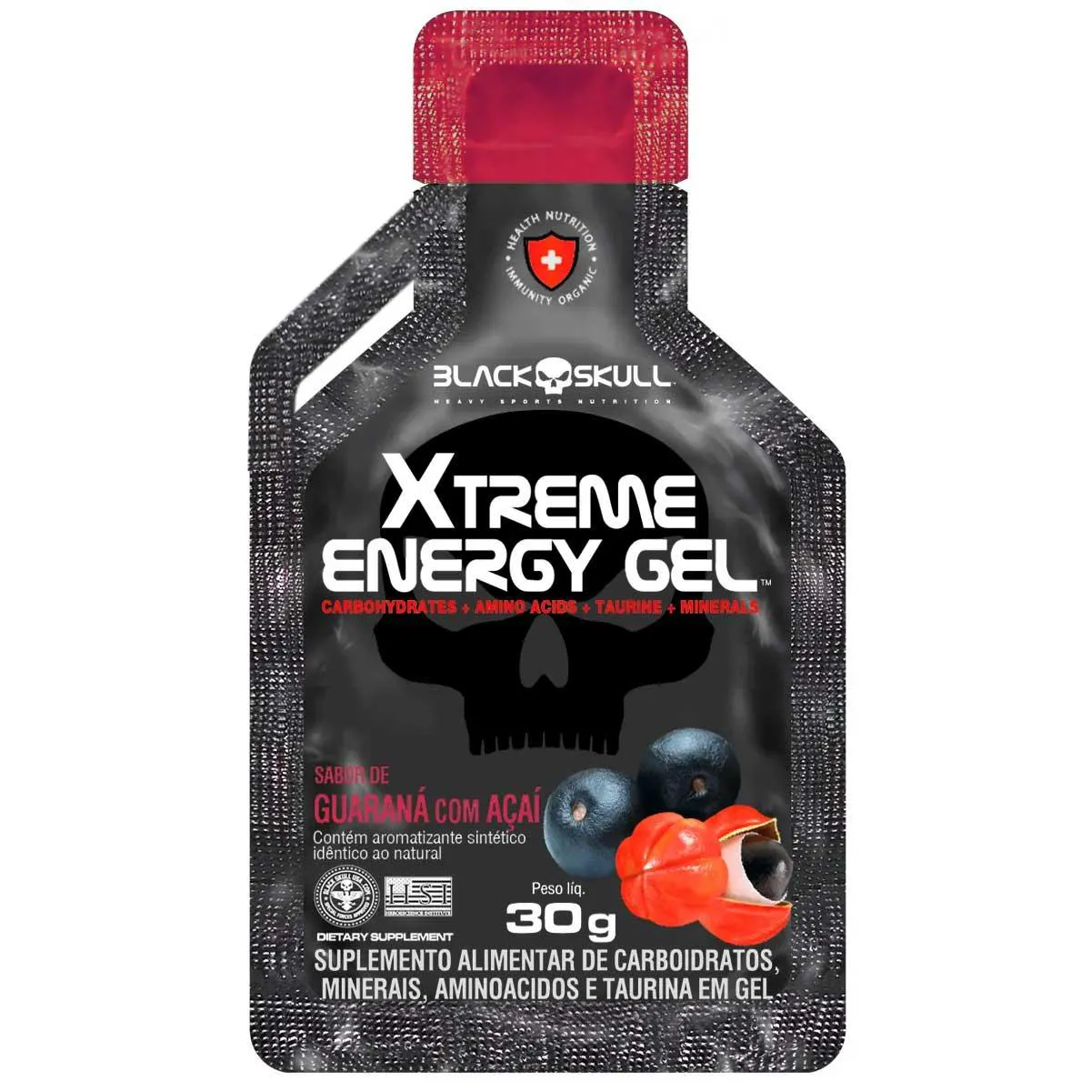 GEL DE CARBOIDRATOS XTREME ENERGY GEL 30G GUARANA BLACKSKULL