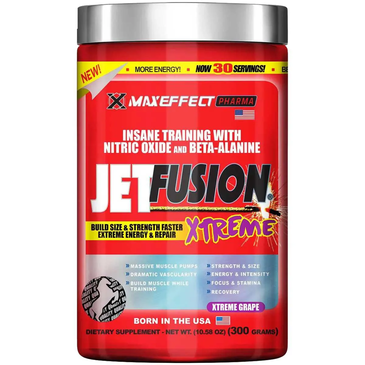 PRE TREINO JETFUSION EXTREME 300G MAXEFFECT PHARMA SABOR UVA