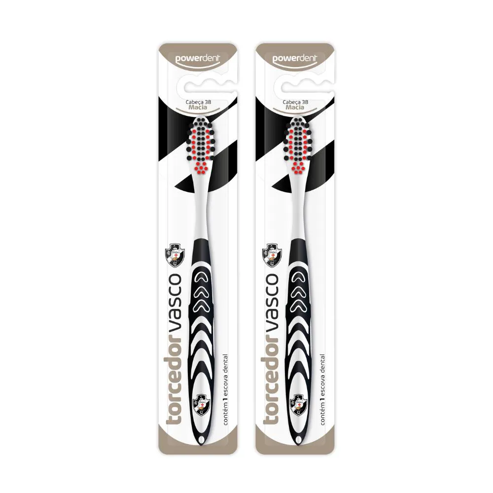 KIT 2 ESCOVA DE DENTES ADULTO VASCO POWERDENT