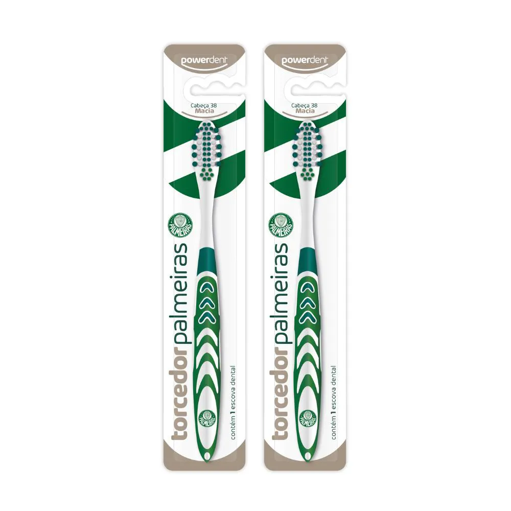 KIT 2 ESCOVAS DE DENTES ADULTO PALMEIRAS