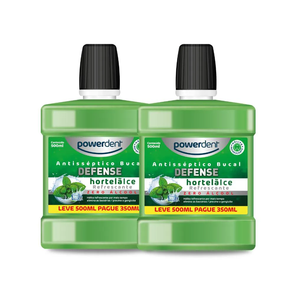 KIT COM 2 ANTISSéPTICOS BUCAIS HORTELã L500 P350ML
