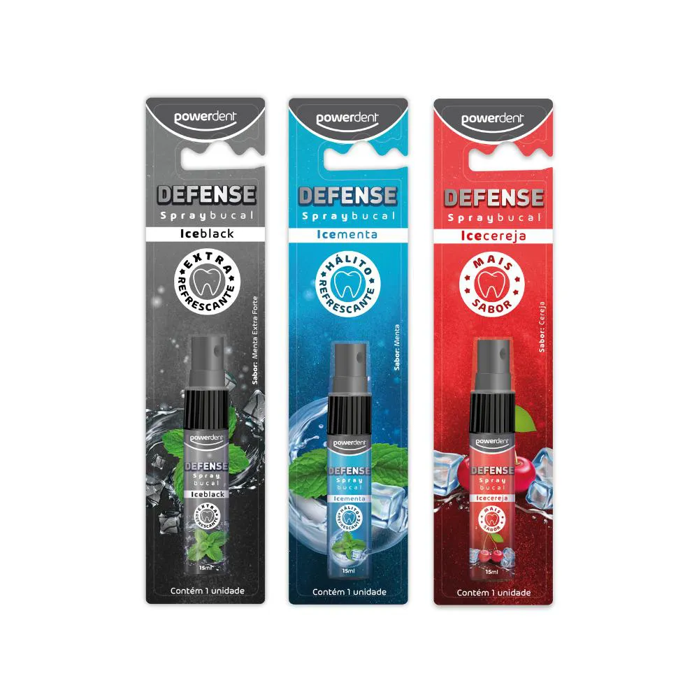KIT COM 3 SPRAYS BUCAIS DEFENSE POWERDENT