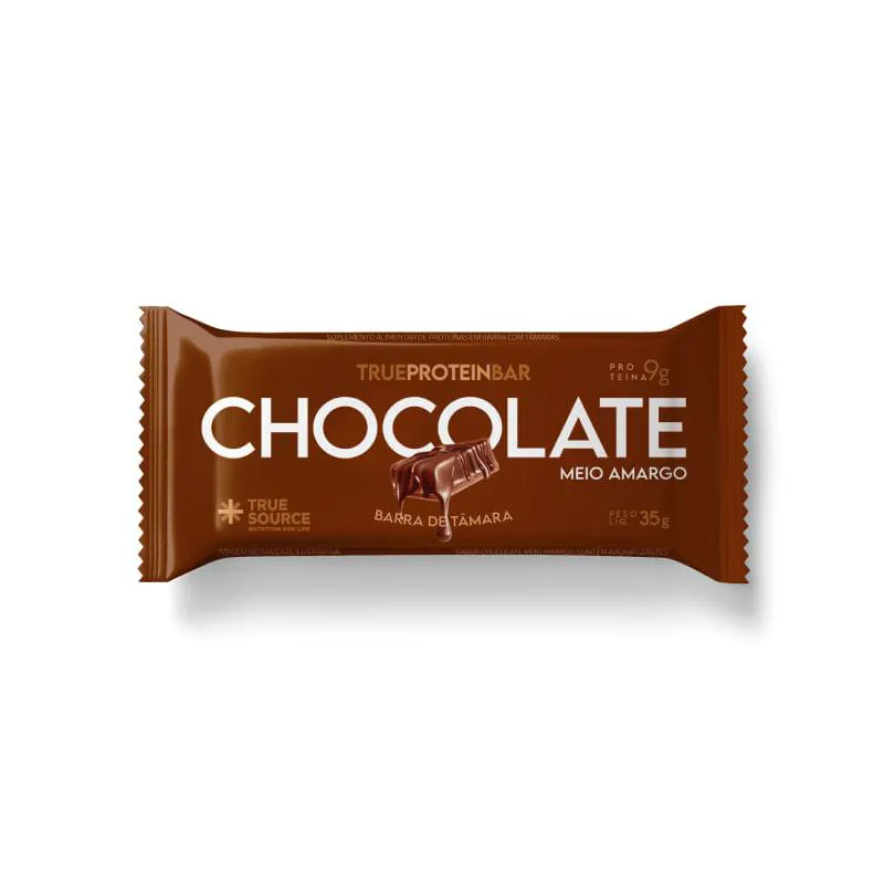 TRUE PROTEIN BAR CHOCOLATE MEIO AMARGO TRUE SOURCE 35G