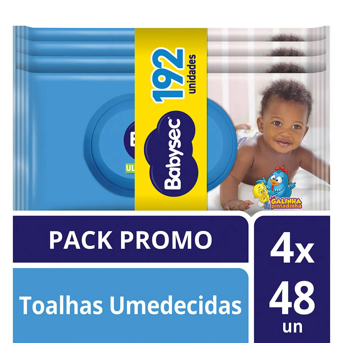 Kit Lenço Umedecido Babysec Ultra Fresh 4 pacotes com 48 unidades cada