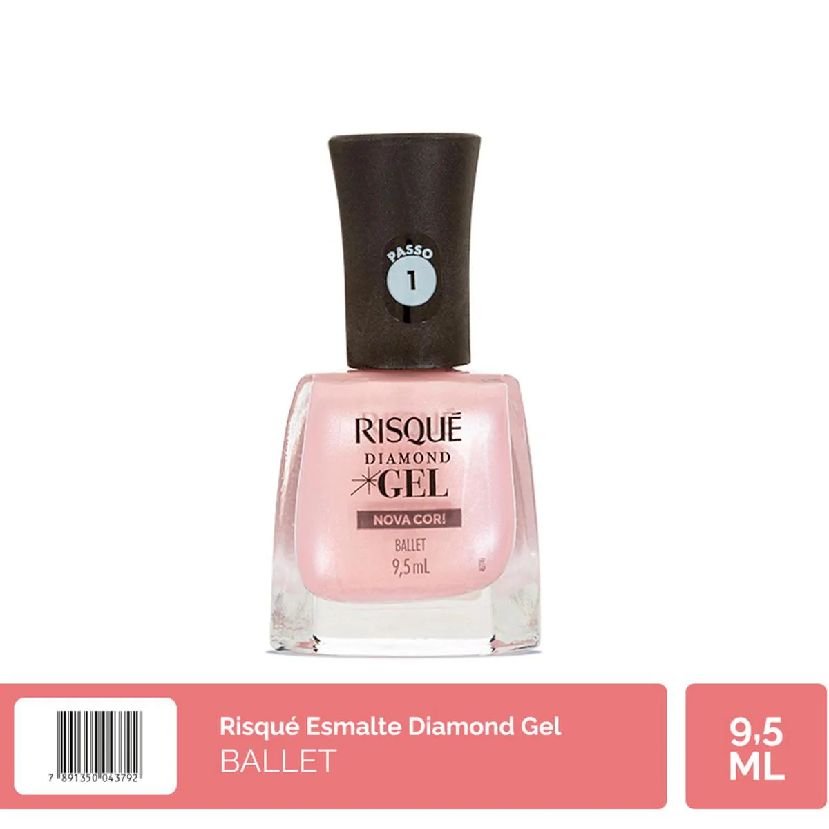Esmalte Metálico Risqué Diamond Gel Nova Cor! 9,5ml - Ballet