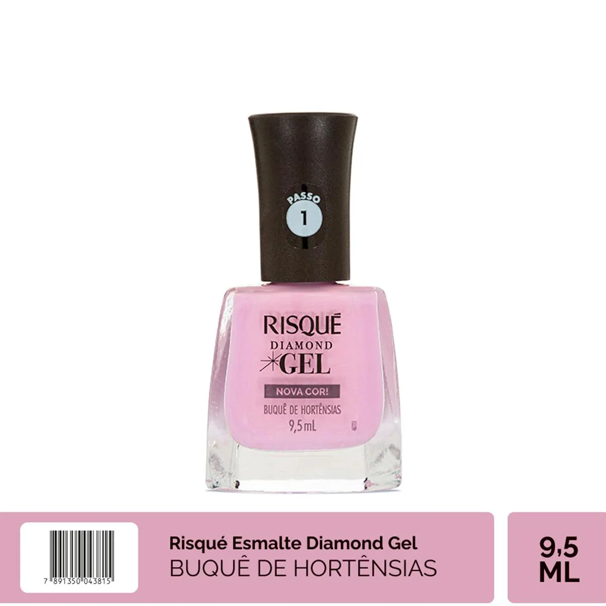 Esmalte Cremoso Risqué Diamond Gel Nova Cor! 9,5ml - Buquê de Hortênsias