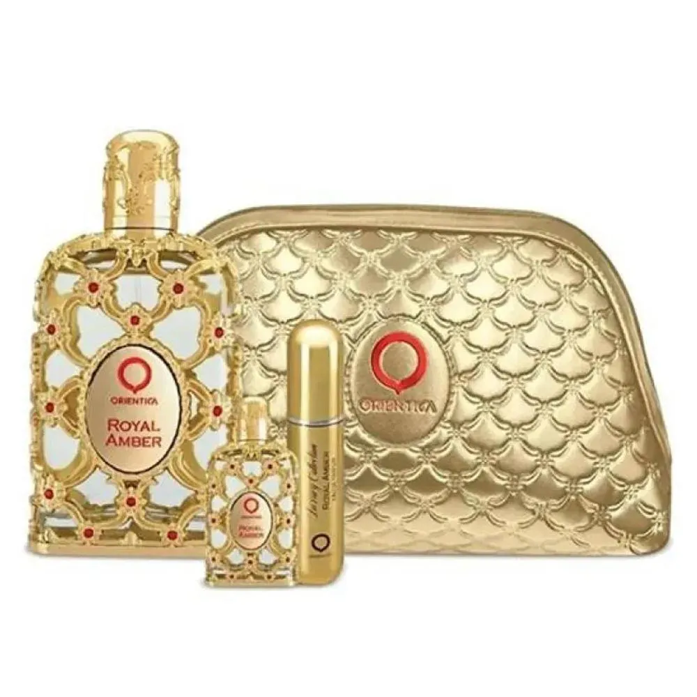 KIT PERFUME ORIENTICA ROYA AMBER UNISSEX 80ML +7,5ML + NECESSAIRE