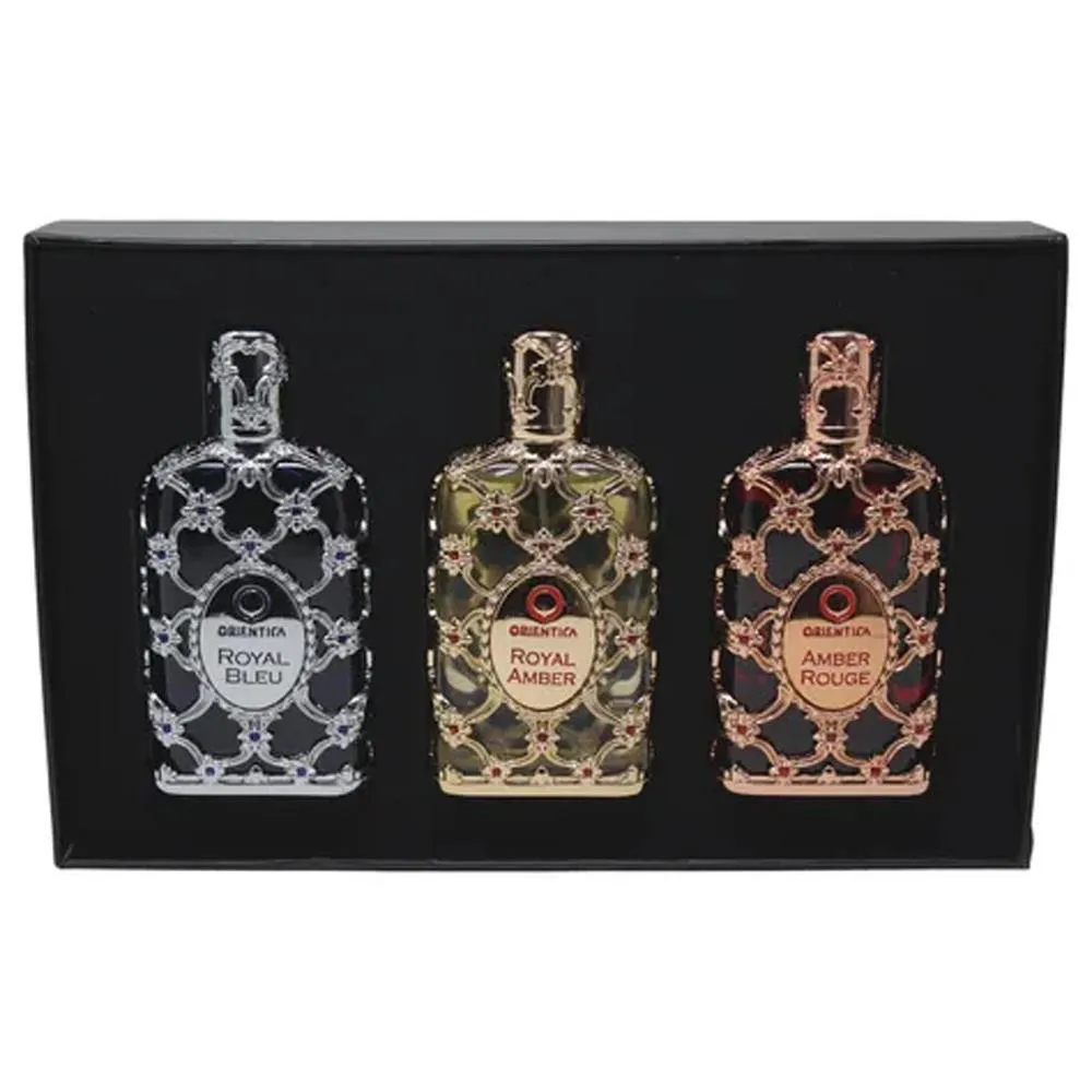 KIT PERFUME ORIENTICA ROYAL BLEU UNISSEX 30ML + AMBER 30ML + ROUGE 30ML