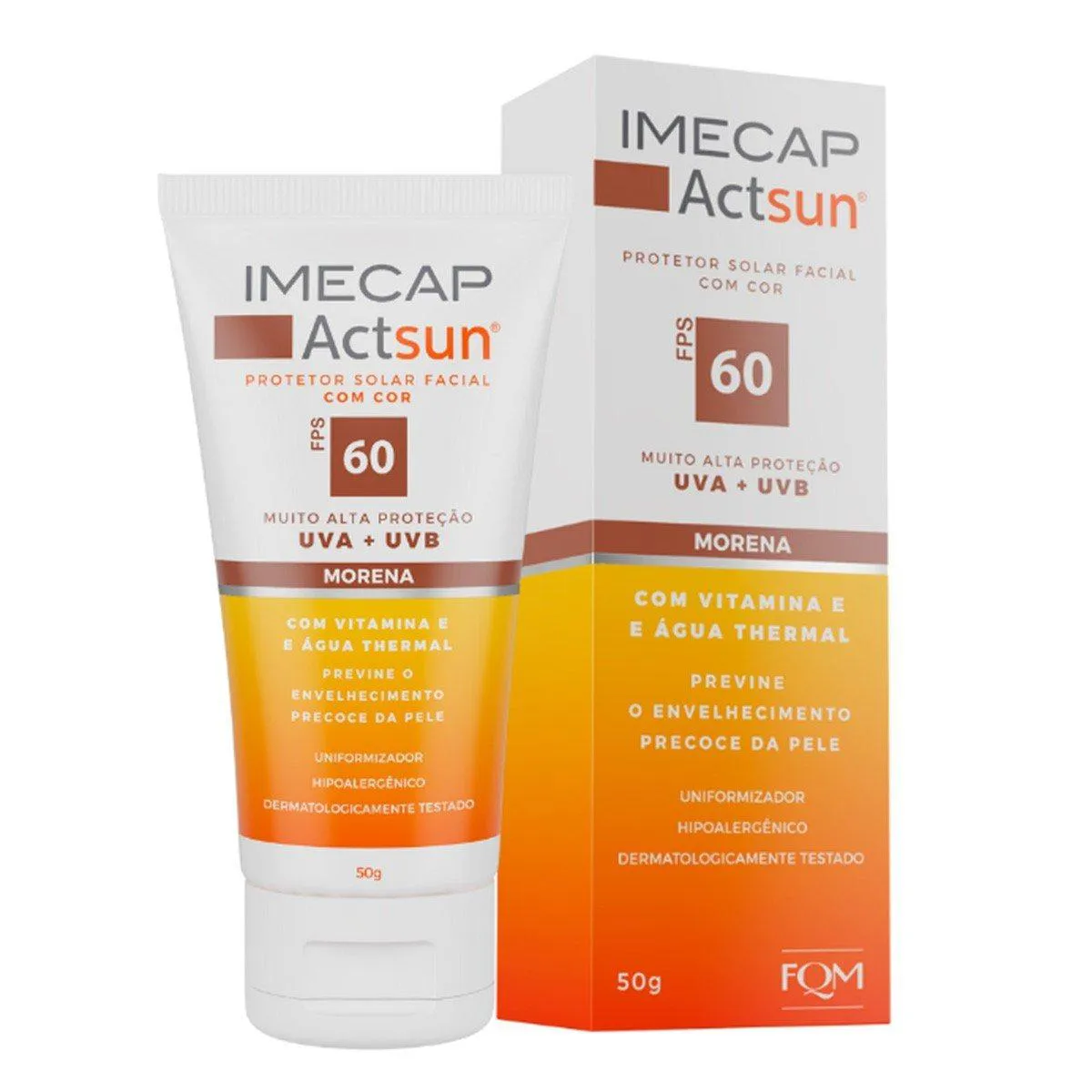 IMECAP PROTETOR SOLAR ACTSUN FPS60 PARA PELE MORENA BISNAGA 50G