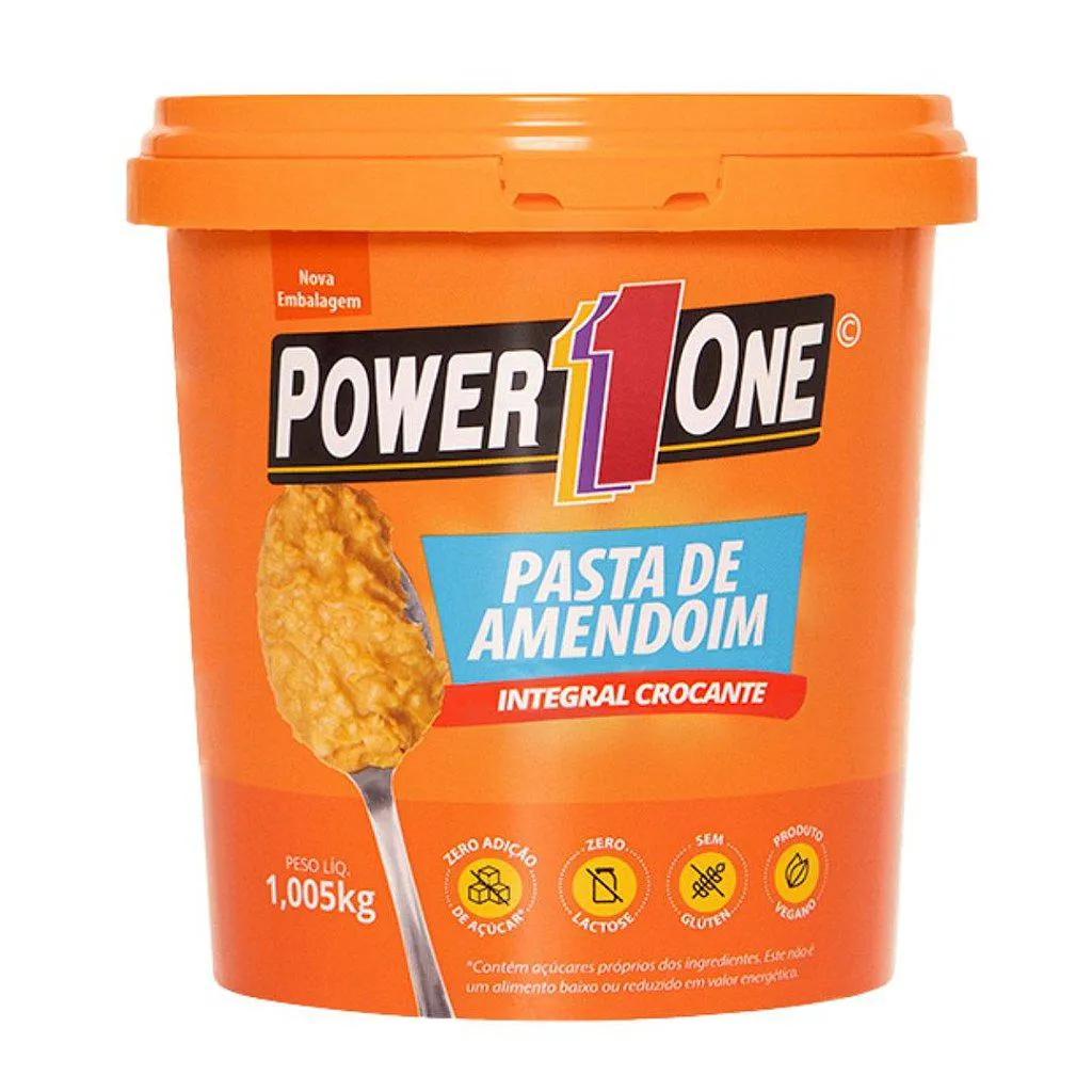 PASTA DE AMENDOIM CROCANTE 1,005KG -  POWER1ONE