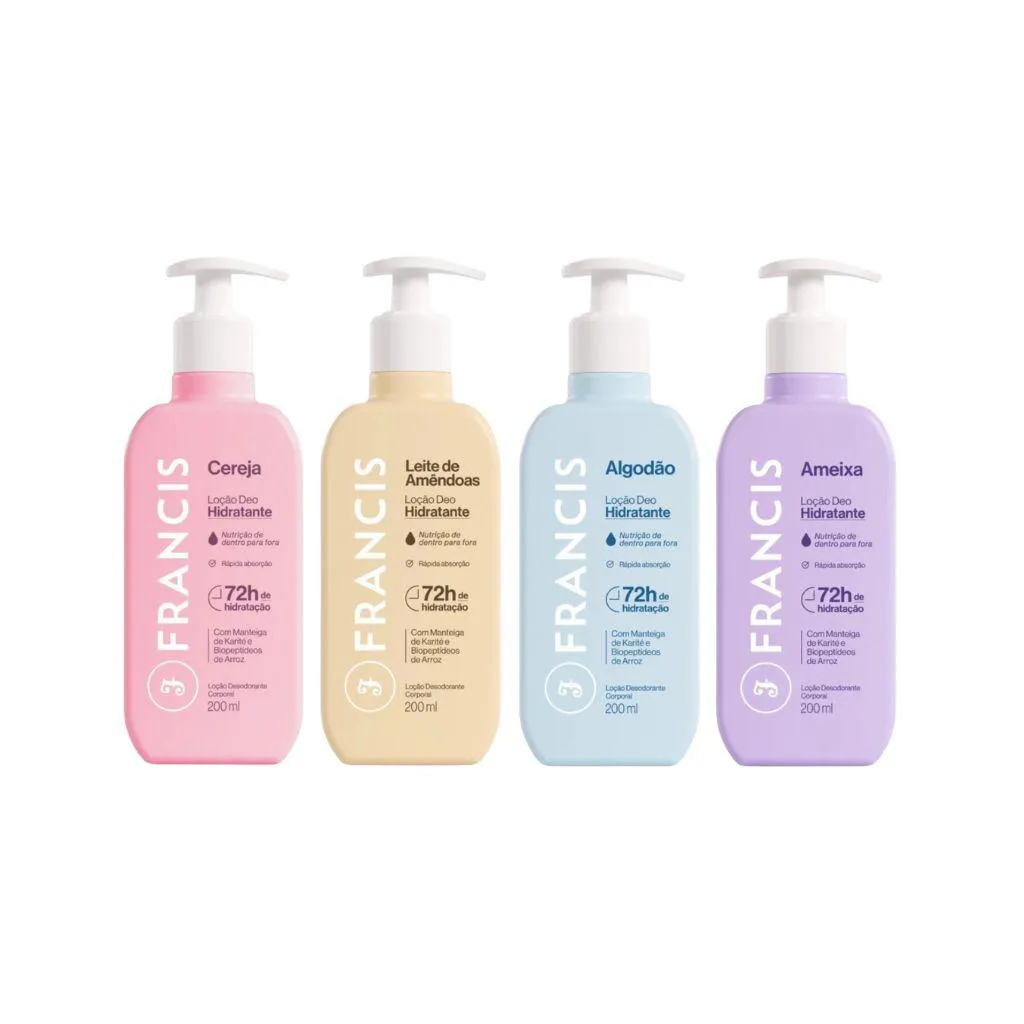 KIT HIDRATANTE CORPORAL FRANCIS 200ML - FRAGRâNCIAS VARIADAS