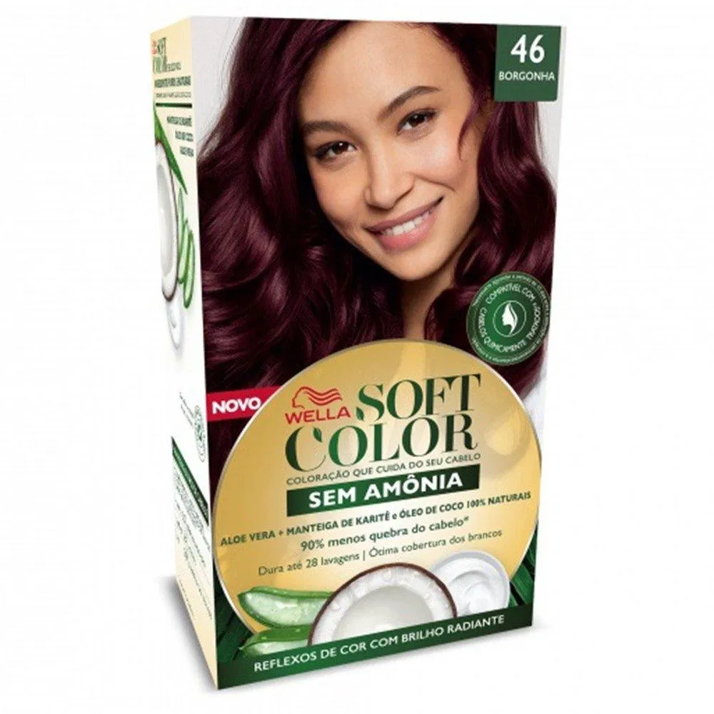 TINTURA WELLA SOFT COLOR KIT CREME SEM AMôNIA COR 46 BORGONHA