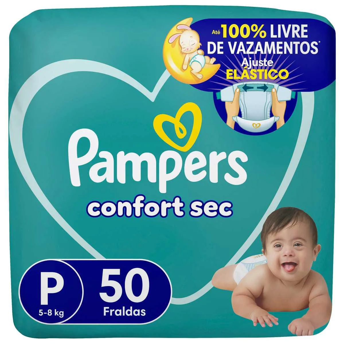 Fralda Pampers Confort Sec P 50 unidades
