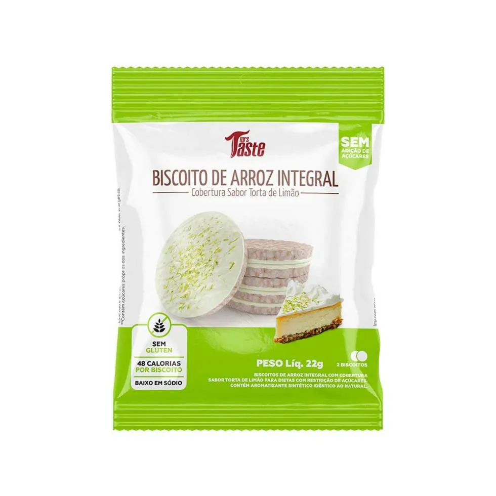 BISCOITO DE ARROZ (22G) - SABOR: TORTA DE LIMãO